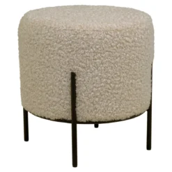Beistellhocker Hanna in Bouclé Teddystoff