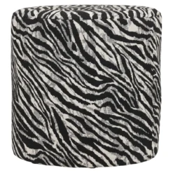 Beistellhocker Kim - in Zebraoptik