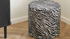 Beistellhocker Kim - in Zebraoptik