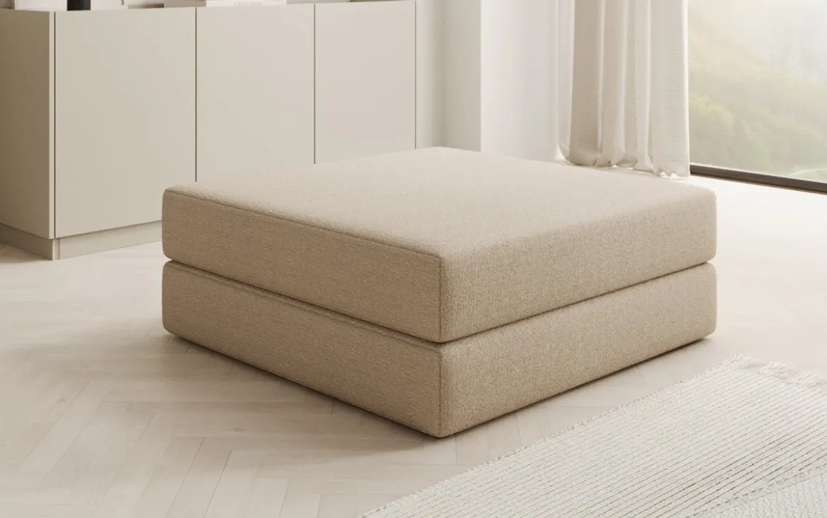 Beistellhocker Lazy in Bouclé