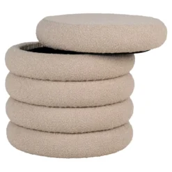 Beistellhocker Lorea Bouclé Beige