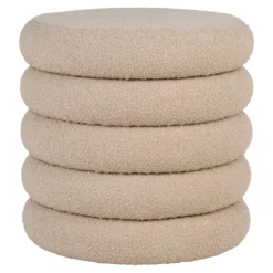 Beistellhocker Lorea Bouclé Beige