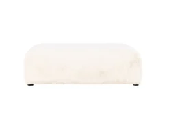 Beistellhocker Nuvano – Weicher Hocker aus Fleece in Beige (100 × 100 cm)