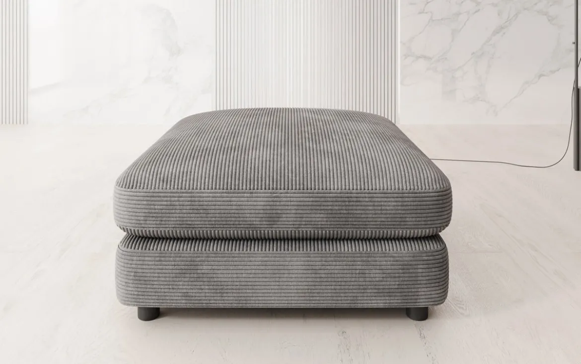 Beistellhocker Thalessa in Cord 90x90cm