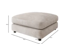 Beistellhocker Thalessa in Cord 90x90cm
