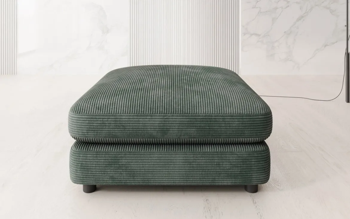 Beistellhocker Thalessa in Cord 90x90cm