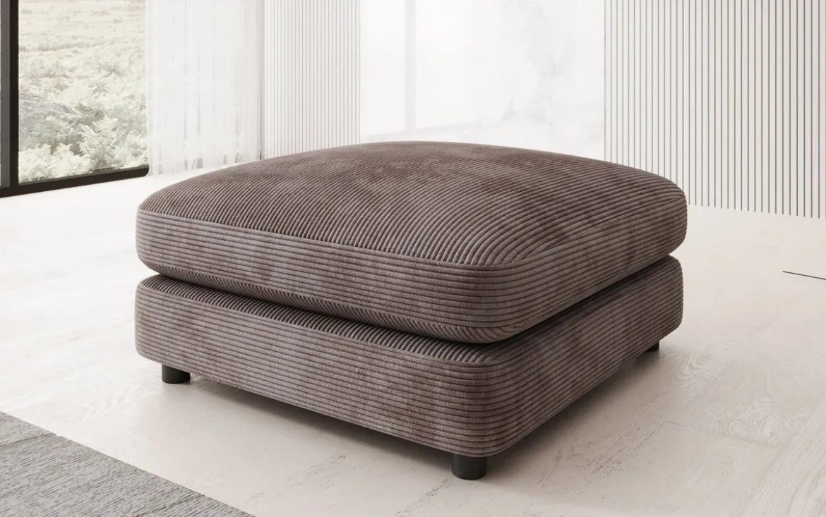 Beistellhocker Thalessa in Cord 90x90cm