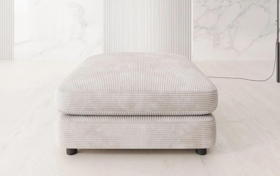 Beistellhocker Thalessa in Cord 90x90cm