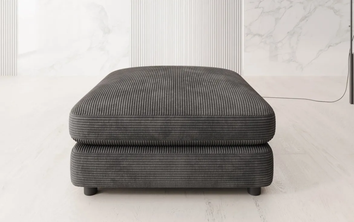 Beistellhocker Thalessa in Cord 90x90cm