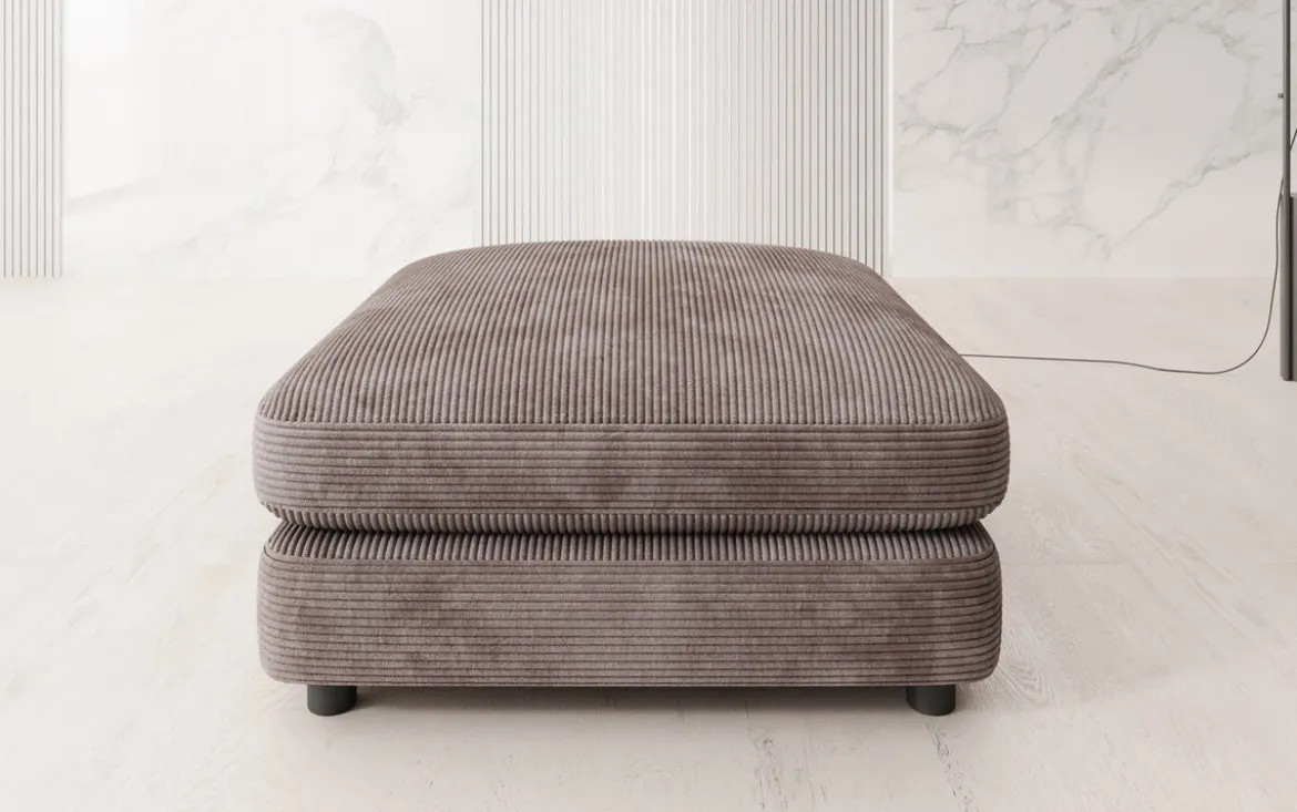 Beistellhocker Thalessa in Cord 90x90cm