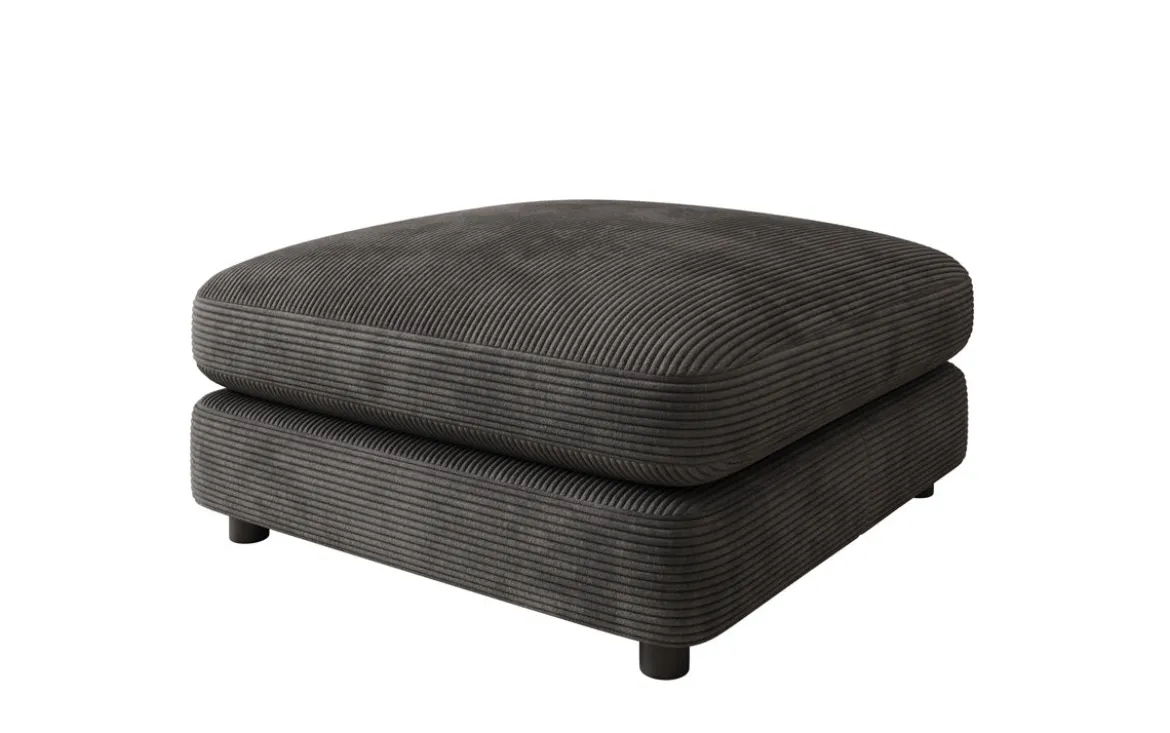 Beistellhocker Thalessa in Cord 90x90cm