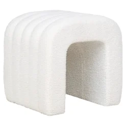 Beistellhocker Verilo Bouclé Weiß