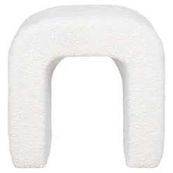 Beistellhocker Verilo Bouclé Weiß