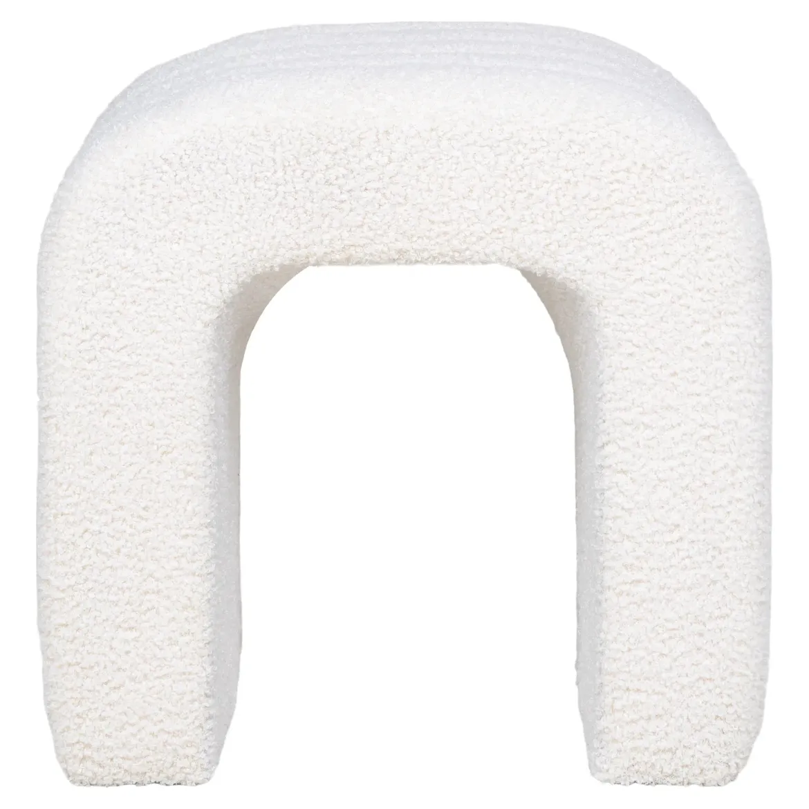 Beistellhocker Verilo Bouclé Weiß