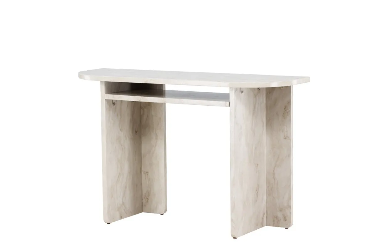 Beistelltisch Linda – in Beige mit Marmoroptik