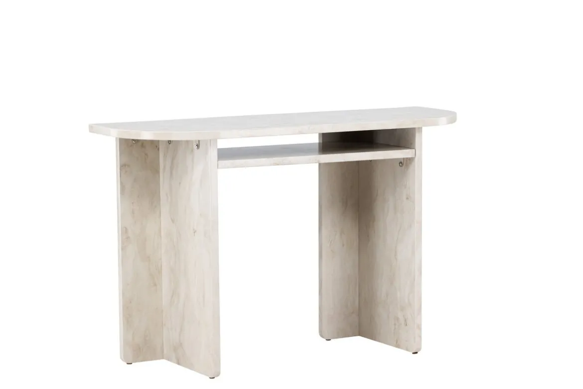 Beistelltisch Linda – in Beige mit Marmoroptik