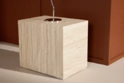 Beistelltisch Quadro – in Beige mit Steinoptik