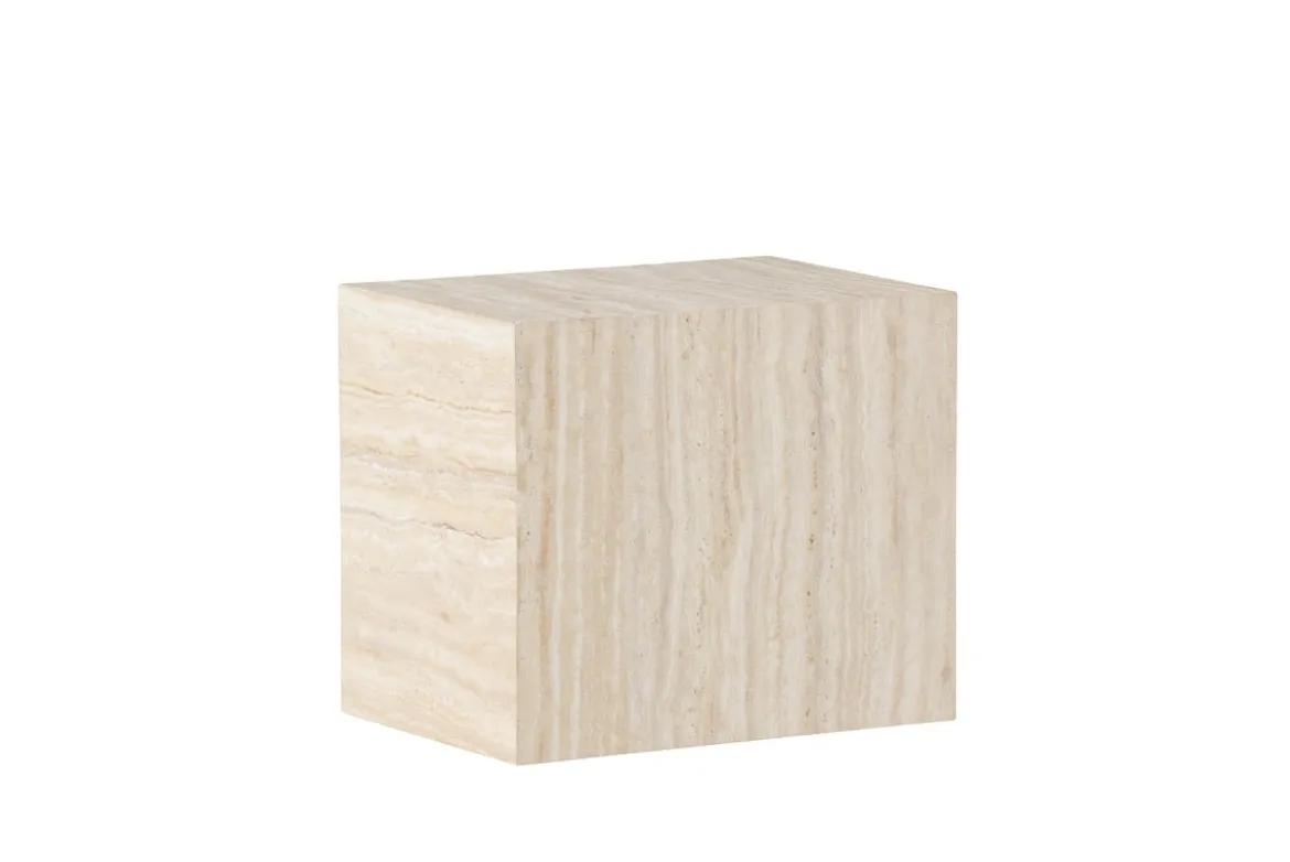 Beistelltisch Quadro – in Beige mit Steinoptik