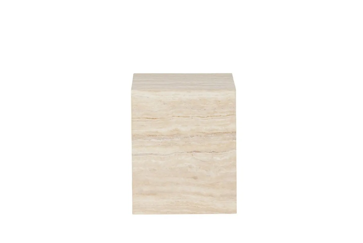 Beistelltisch Quadro – in Beige mit Steinoptik