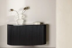 Beistelltisch Silva – in Schwarz mit Rillenoptik