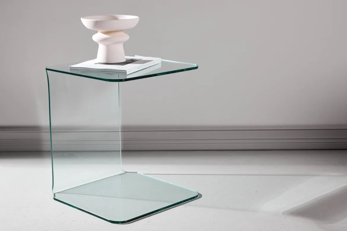 Beistelltisch Vetro – 45 × 45 cm in Klarglas