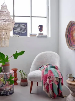 Überwurfdecke Mana – Bunt, aus recycelter Baumwolle