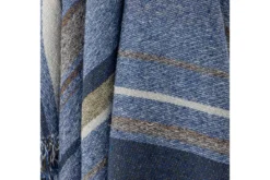 Überwurfdecke Mira – Blau, aus recycelter Baumwolle
