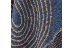 Überwurfdecke Nalu – Blau, aus recycelter Baumwolle