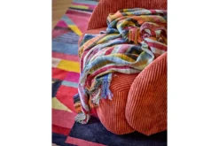 Überwurfdecke Tahi - Bunt, aus recycelter Baumwolle