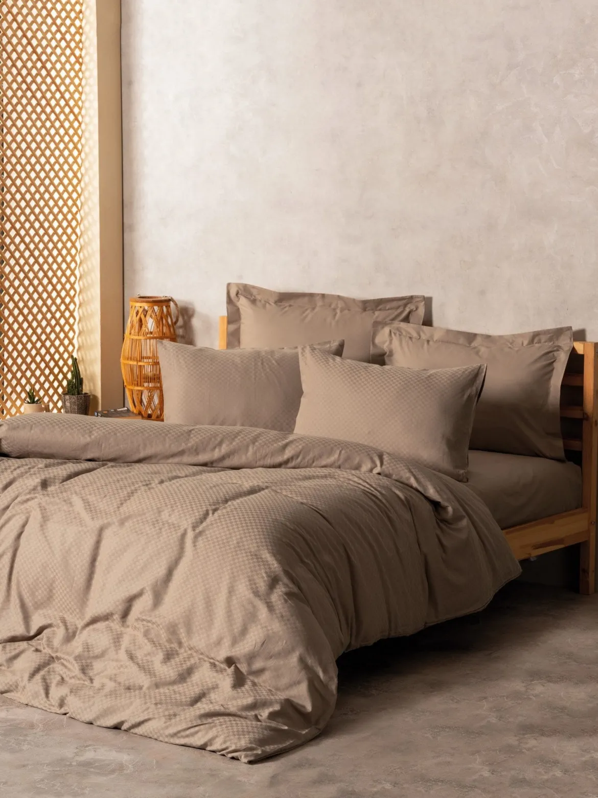 Bettwäsche-Set Taupe – 100% Baumwolle Ranforce