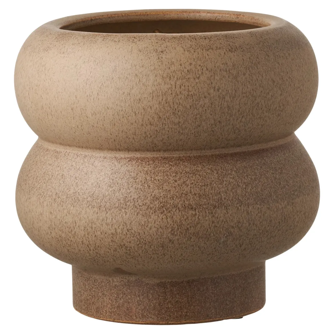Blumentopf „Arvello“ – Braunes Keramik-Design mit organischer Form