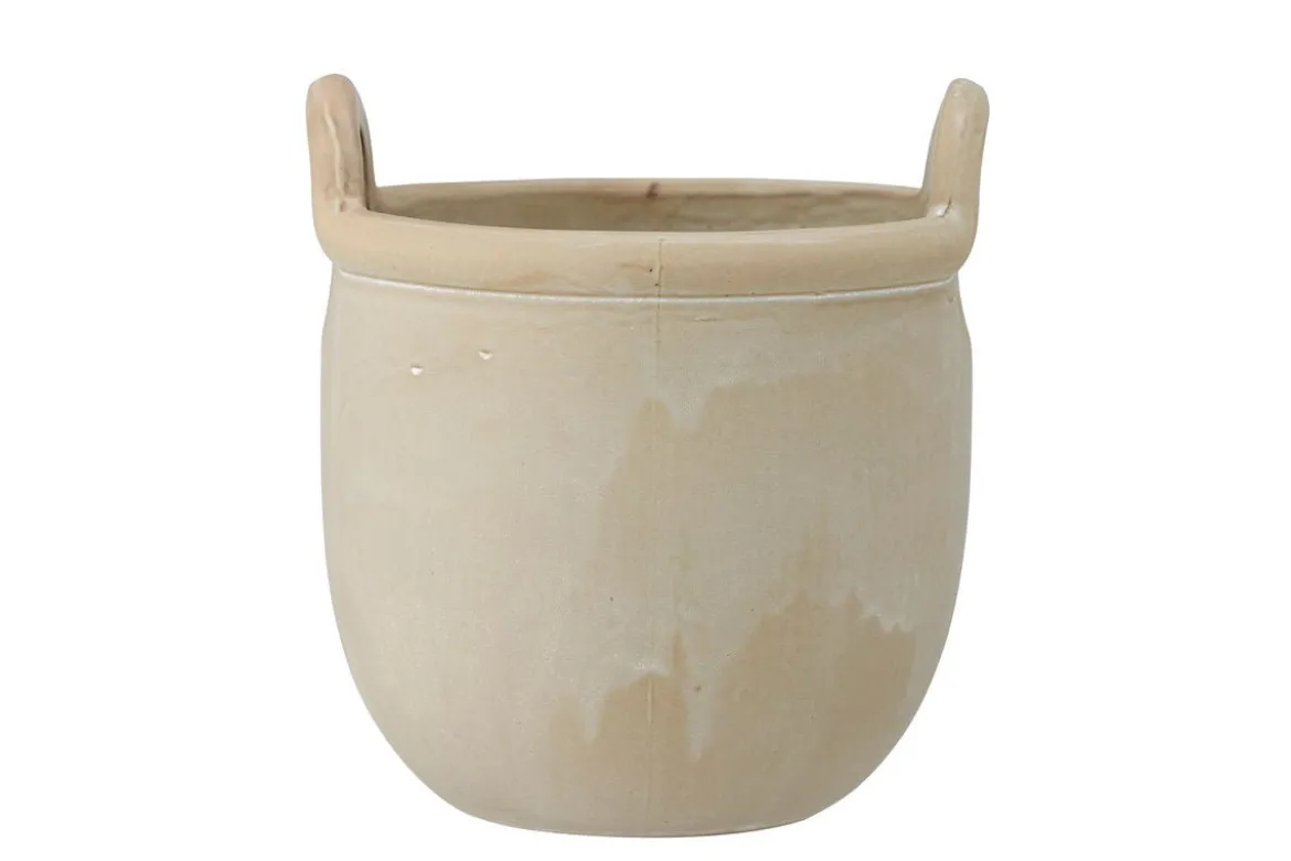 Blumentopf Fjell – Nordisches Steingutdesign in Naturgrau