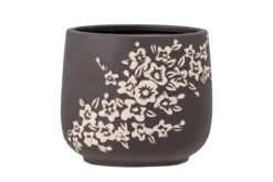 Blumentopf Flowerpower – braunes Steingut
