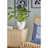 Blumentopf Ivalo – Modernes Steingutdesign in Weiß