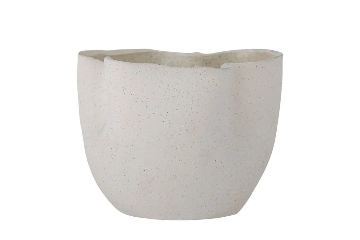 Blumentopf Ivalo – Modernes Steingutdesign in Weiß