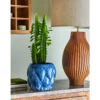 Blumentopf Mareva – Reaktive Glasur in tiefem Blau