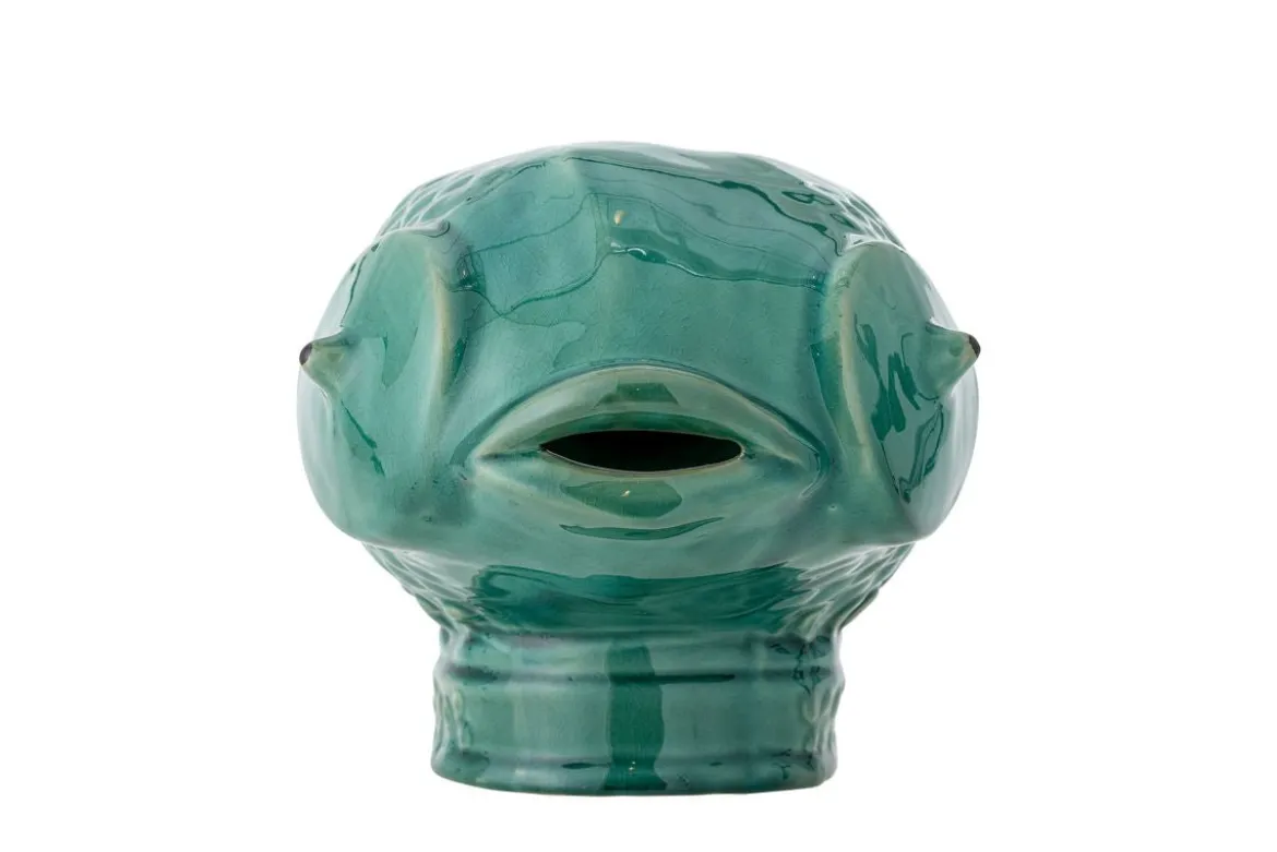 Blumentopf Marino – Steingut mit Fischform in Grün