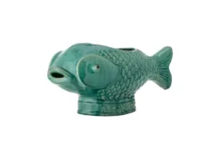 Blumentopf Marino – Steingut mit Fischform in Grün