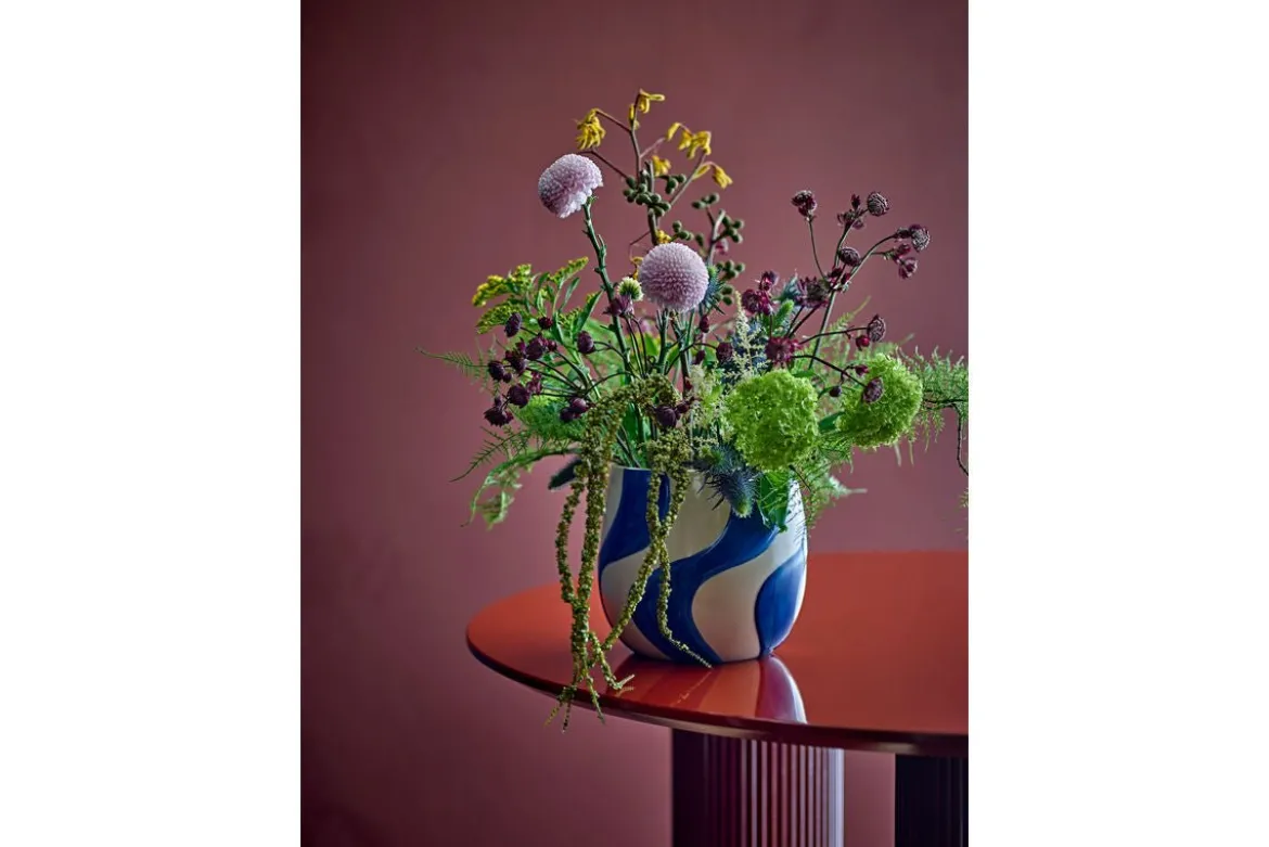 Blumentopf „Maris“ – Blaues Steingut