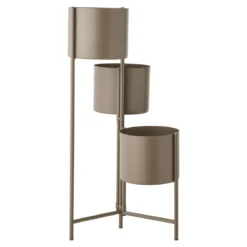 Blumentopf „Marven“ – Braun lackierter Stahl mit modernem 3er-Design
