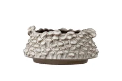 Blumentopf Myra – Skulpturaler Pilzlook in hellem Grau