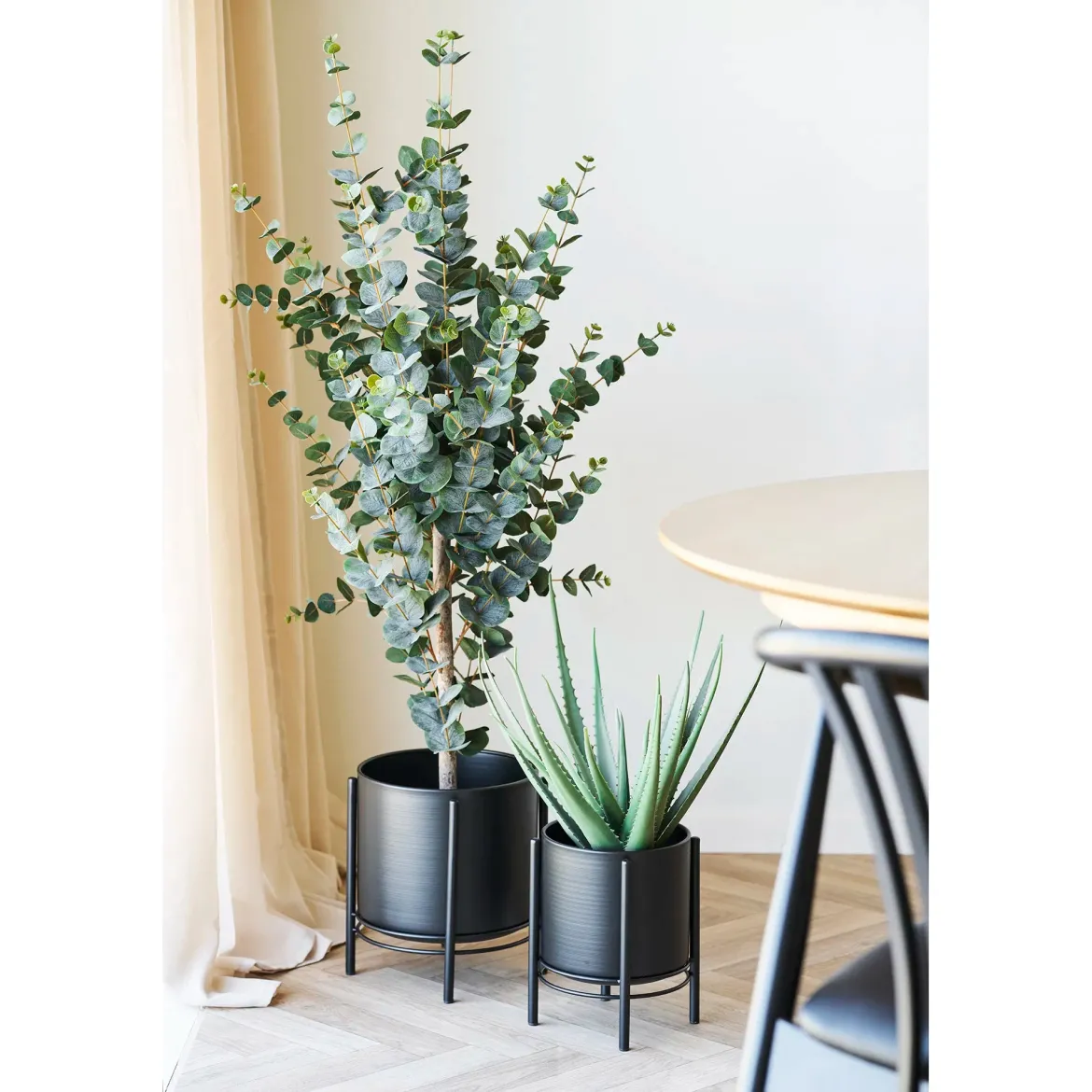 Blumentopf „Nerano“ – 2er-Set aus schwarzem Stahl