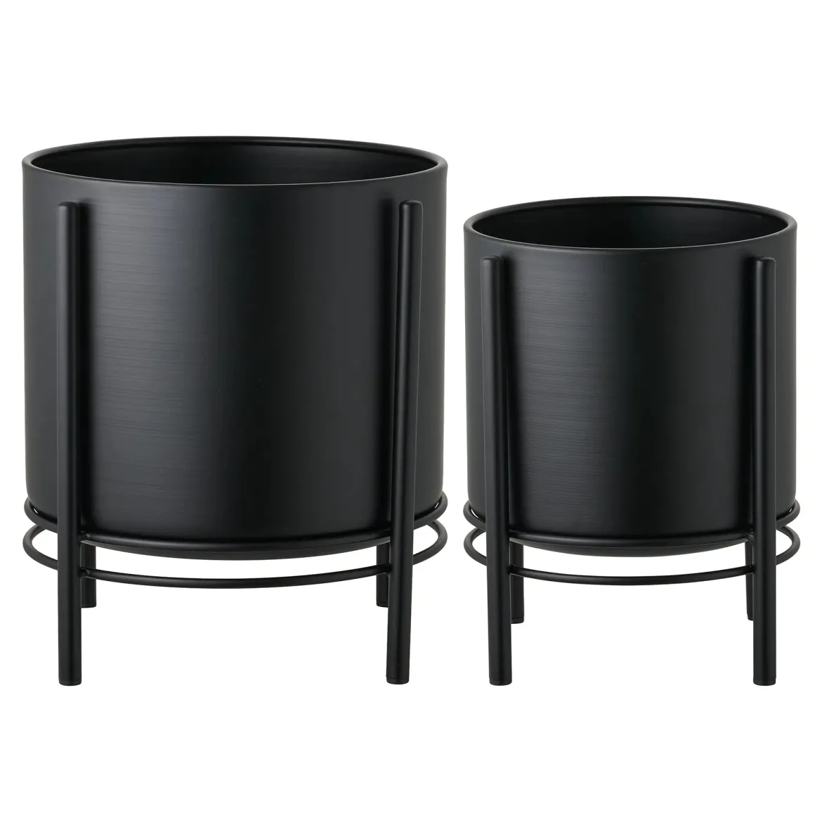 Blumentopf „Nerano“ – 2er-Set aus schwarzem Stahl