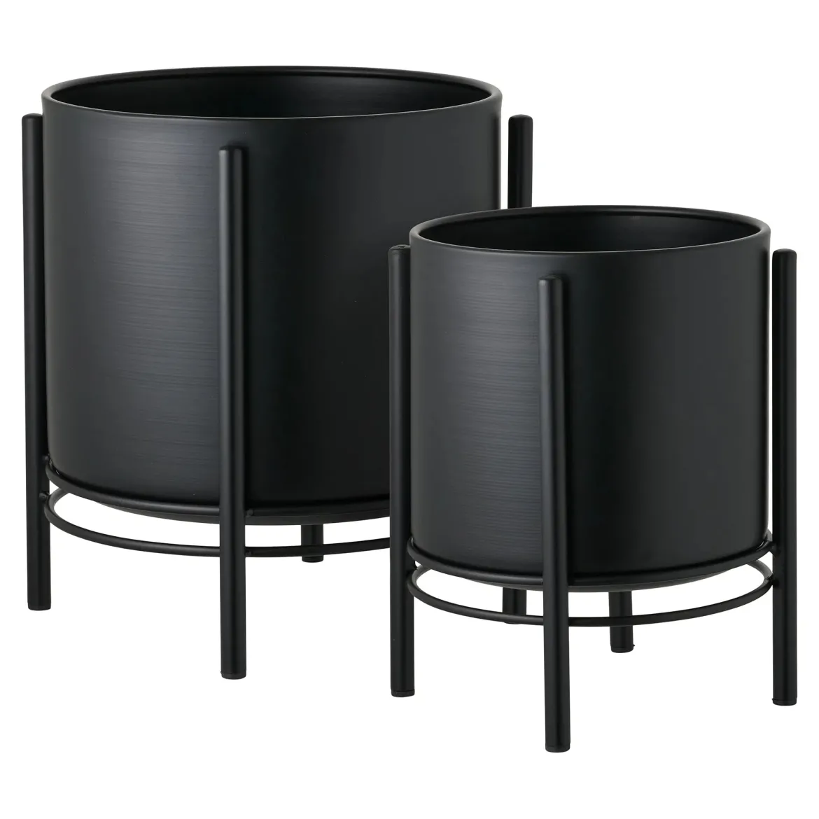 Blumentopf „Nerano“ – 2er-Set aus schwarzem Stahl