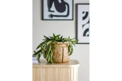 Blumentopf Norell – Steingut mit individueller Glasur in Braun