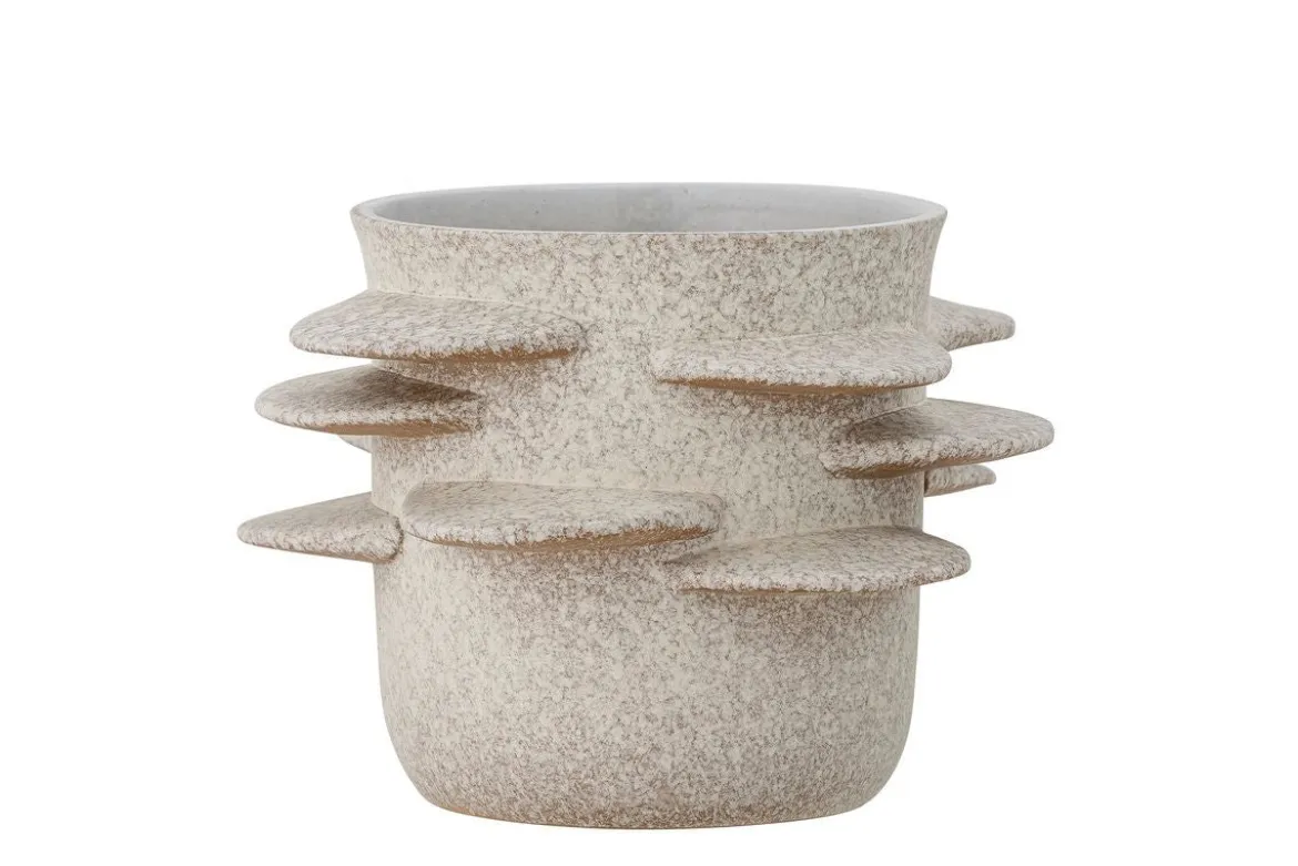 Blumentopf Noto – Skulpturales Design in hellem Naturton