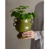 Blumentopf „Selari“ – Grünes Steingut