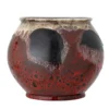 Blumentopf Smaragd – rot glasiertes Steingut