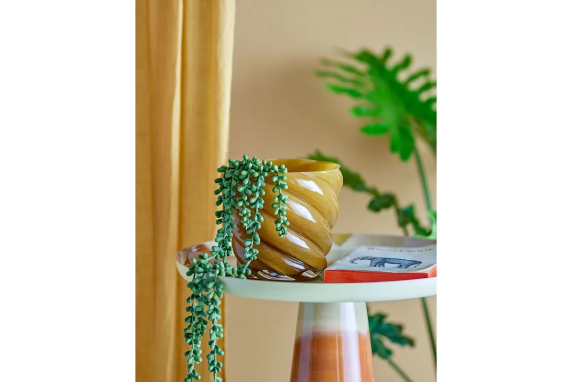 Blumentopf Solina – Mundgeblasenes Glas in warmem Gelb