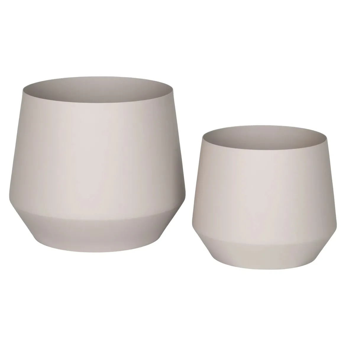 Blumentopf „Trofa“ – Sandfarbener Stahl-Look im 2er-Set